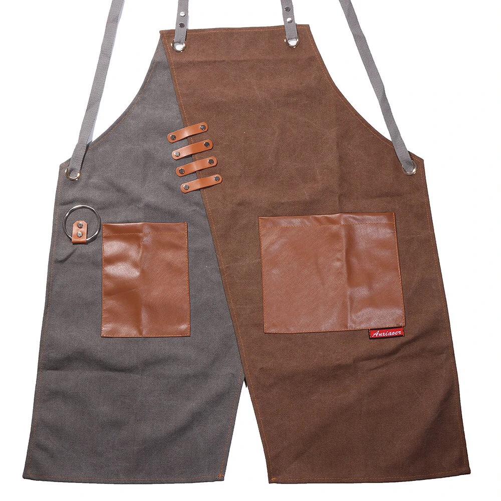 Korean Style Denim Apron - Custom Logo Waist Apron for Barber Cafe Shop Waiter - Image 2