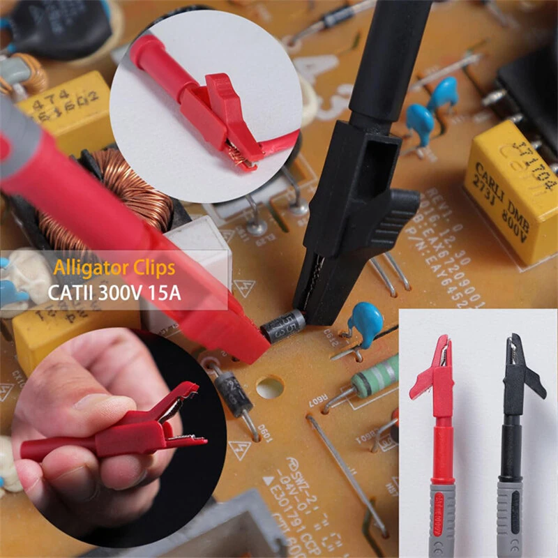 8018plus Multimeter Test Leads Kit - Gold Plated Probes & Alligator Clips - Image 5