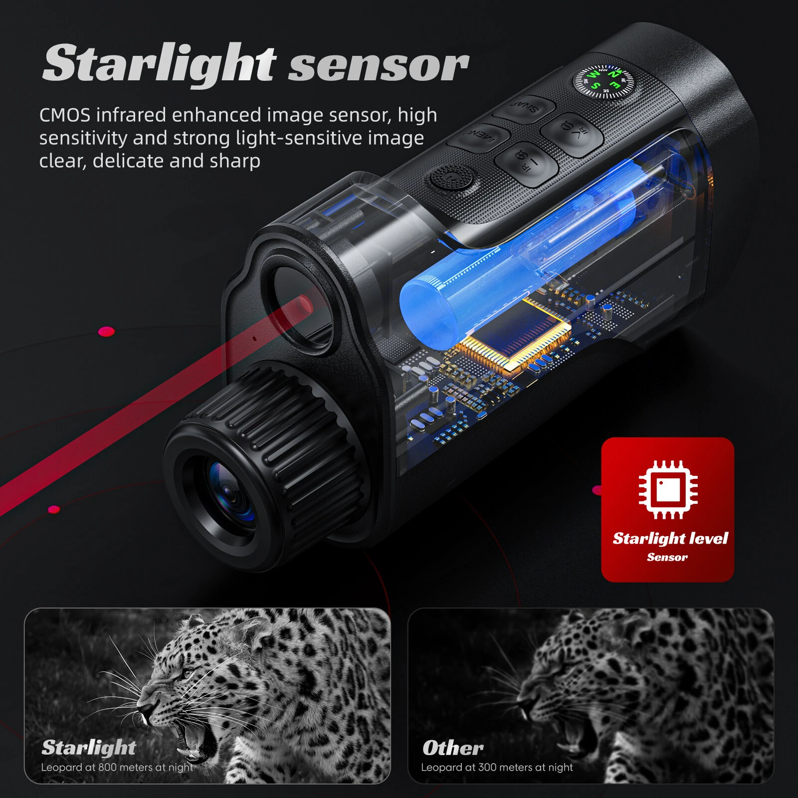 329 Infrared Night Vision Device - 1080P 10X Zoom, 2 Screen, 800m Range - Image 4