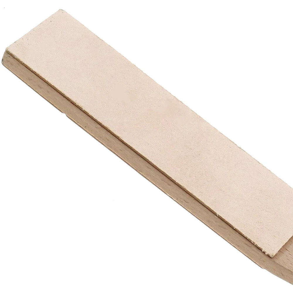 Leather Sharpening Strop Tool - Dual Sided Wood Handle with Buffing Compounds - Image 5