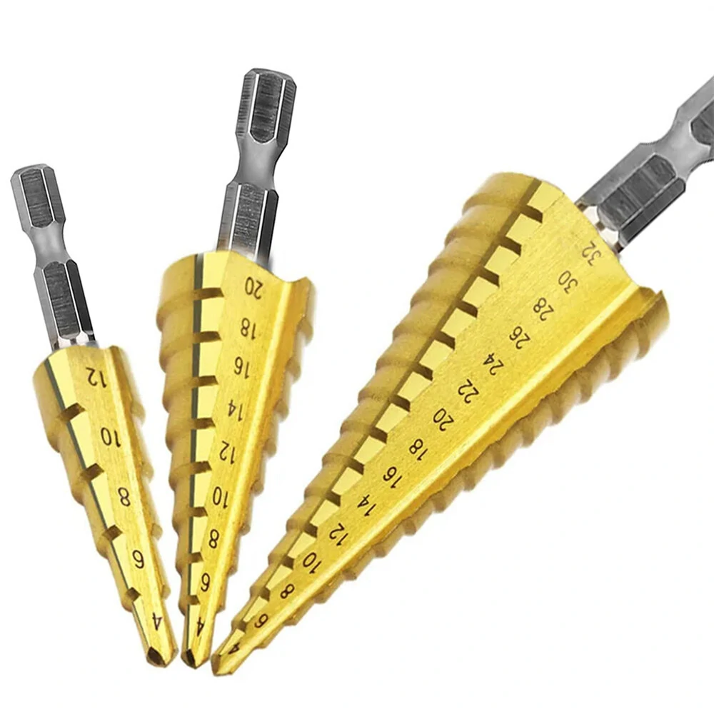 3PCS HSS Titanium Drill Bits Set | 4-32mm for Steel Wood Plastic | 3-Sided Shank & Portable Bag - Image 2