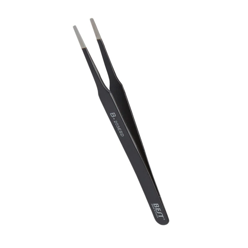 BEST 203esd Anti-static Tweezers - Flat-head Clip, Acid-resistant & Toughened - Image 3