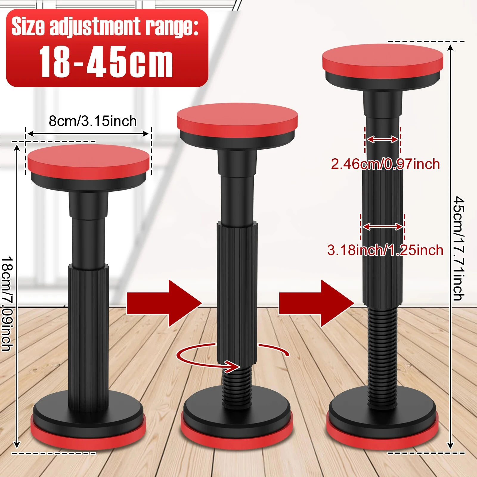 Cabinet Door Install Support Rod - Adjustable Height High Strength Nylon Stabilizer - Image 2