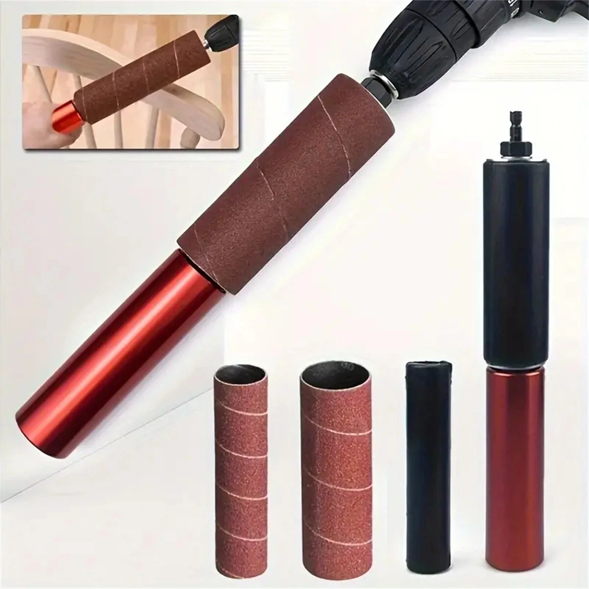 Sanding Rod 10PCS Spindle Sander Sleeves | Electric Drill Attachment | Wood Metal Plastic - Image 2