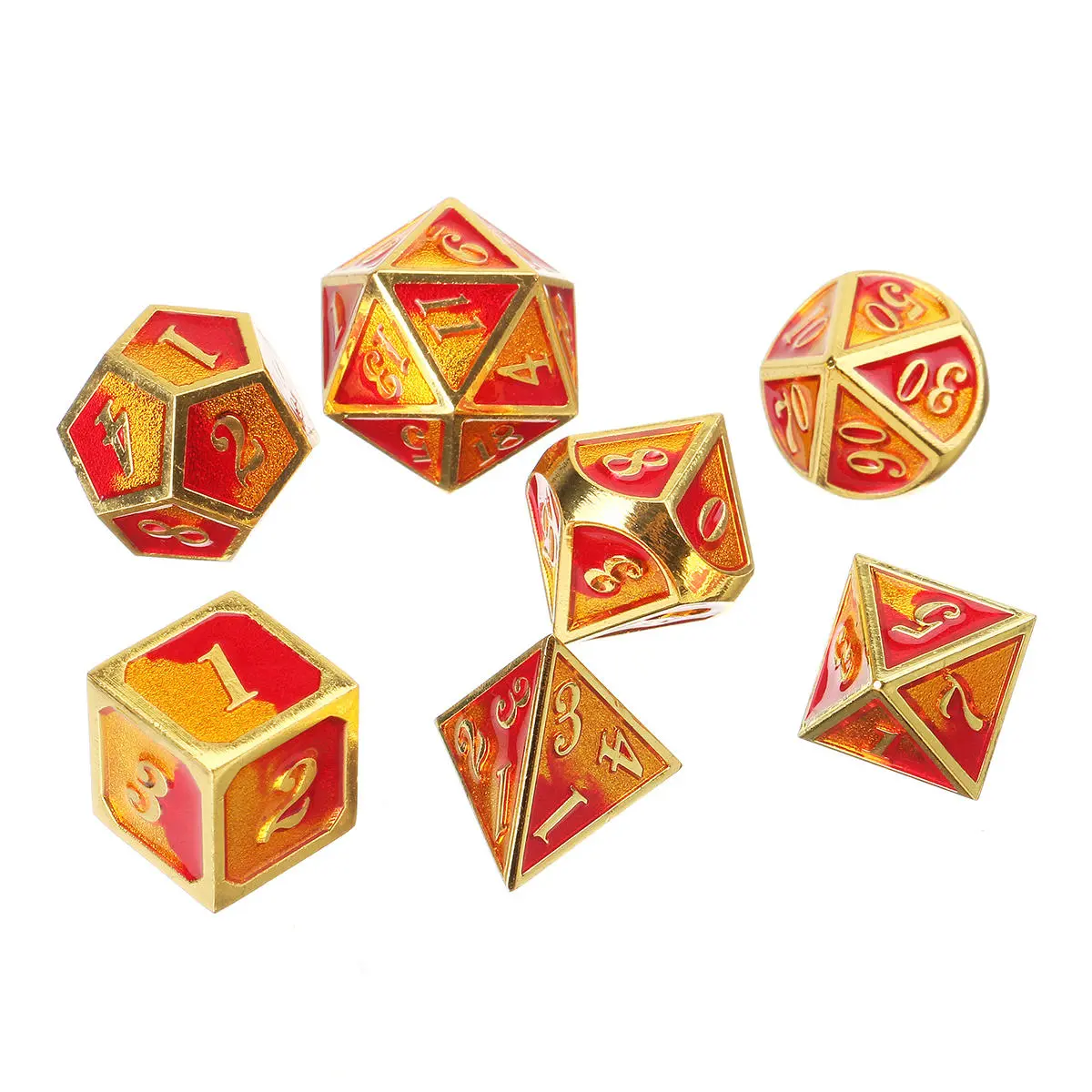 Creative Metal Multi-faced Dice Set - 7PCS Polyhedral D&D RPG Dice w/ Case - Image 2