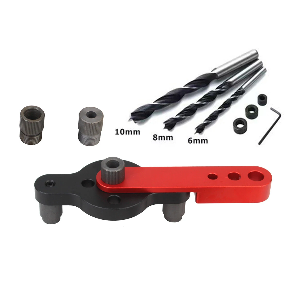6/8/10mm Pocket Hole Jig Kit - Self Centering Drill Guide for Woodworking - Image 4