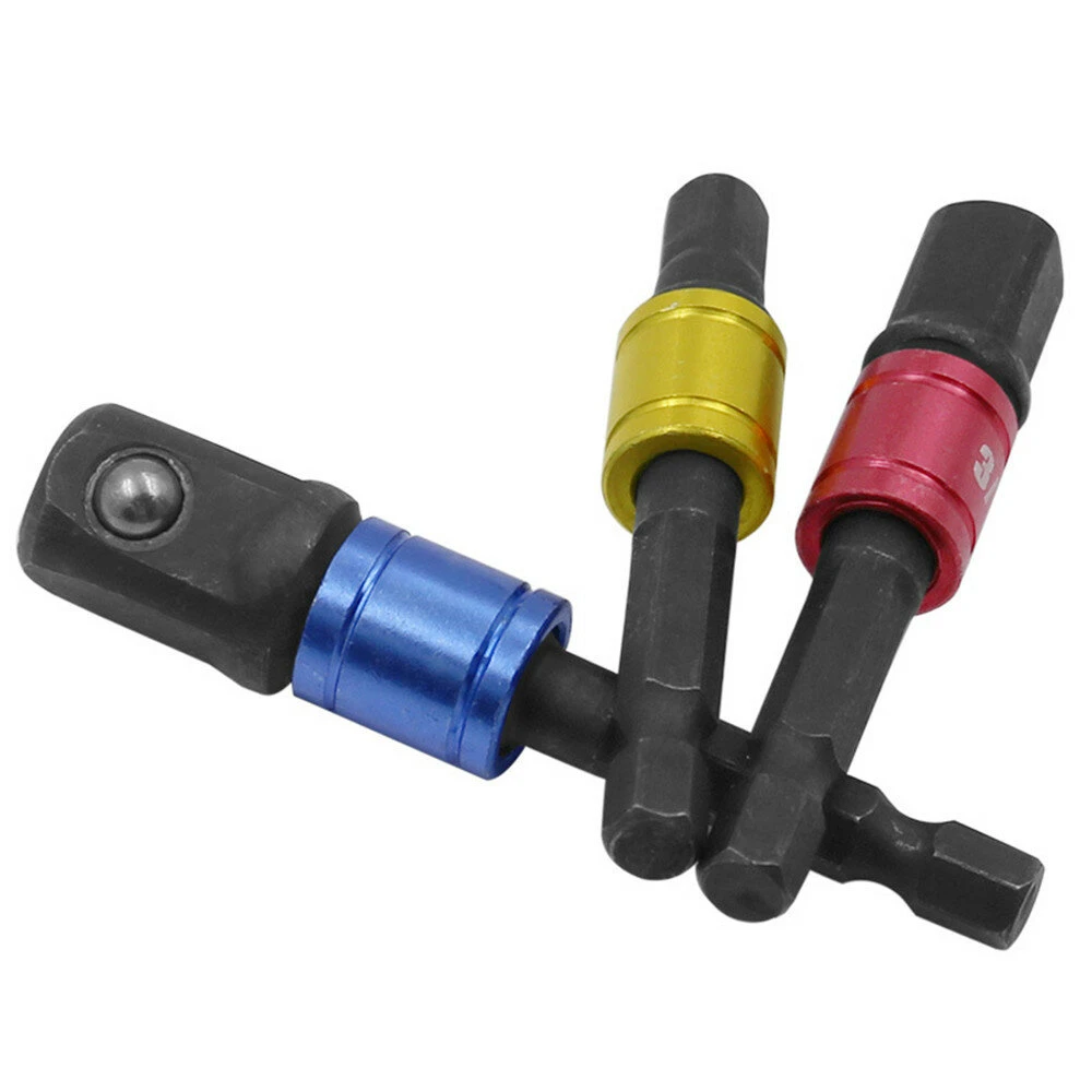 3Pcs Black Screwdriver Extension Bar Adapter - 1/4 Inch Hex Shank Bit Socket Set - Image 3