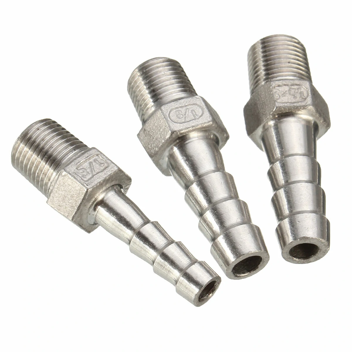 Stainless Steel Hose Barb Connector - 1/8 Inch BSPT Thread Pipe Adapter - Image 3