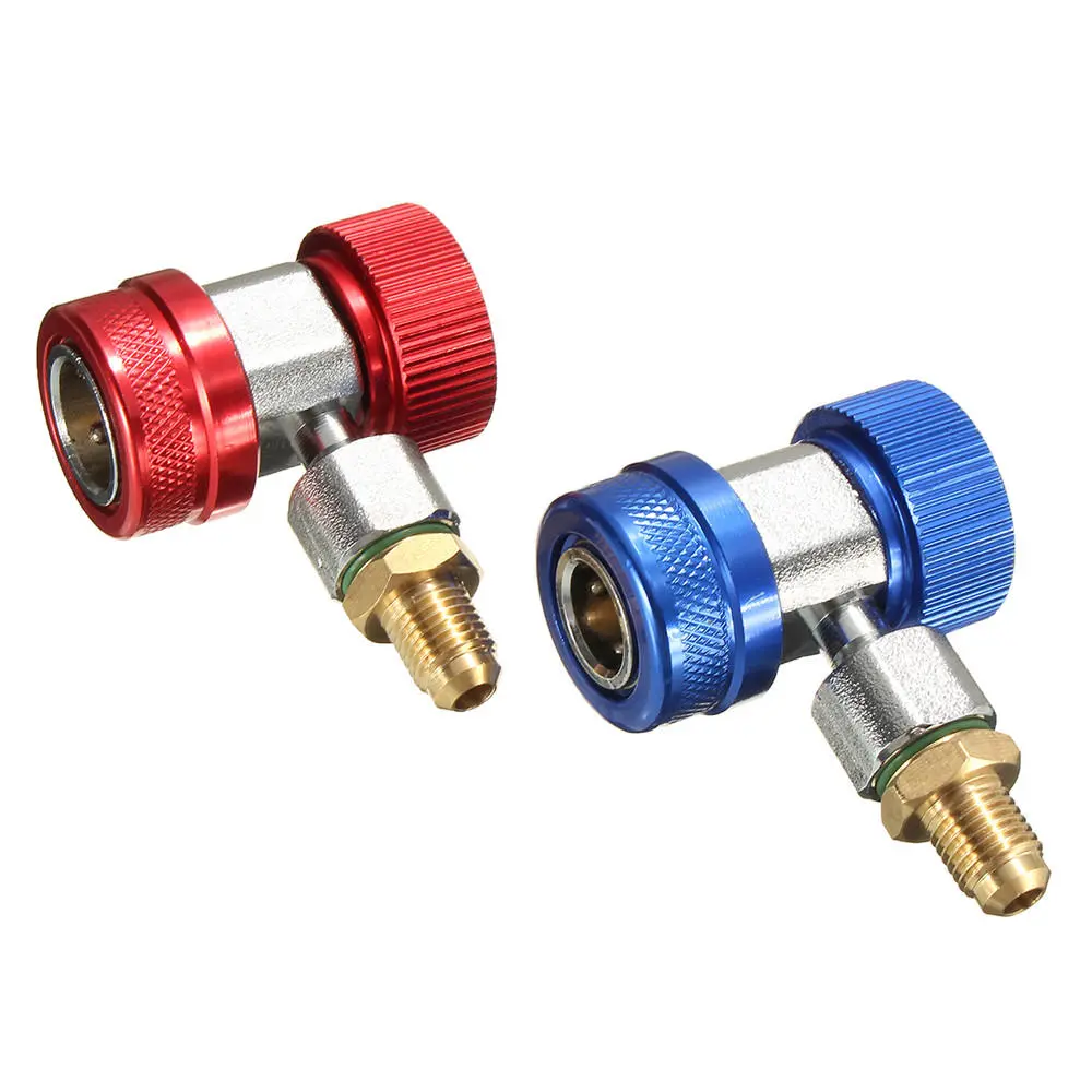 A/C R134a Quick Connect Adapter Coupler - 90 Degree Flange Extractor Valve Core - Image 4