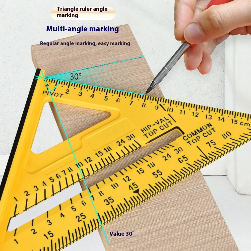Carpenter Triangle Square - 45 Degree Angle Ruler & Woodworking Scriber - Image 2