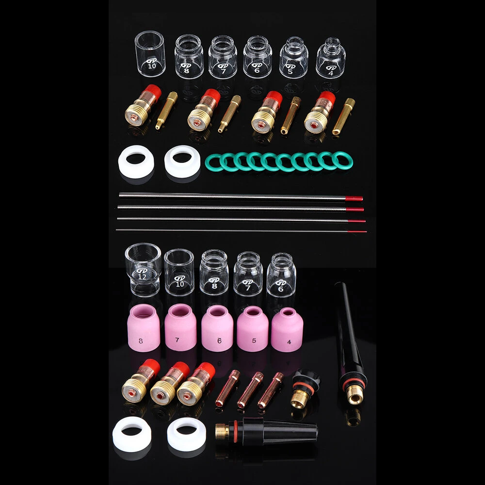 Drillpro TIG Welding Gas Lens Kit - Nozzle Ring Cover Glass Cup for WP17 WP18 WP26 - Image 4