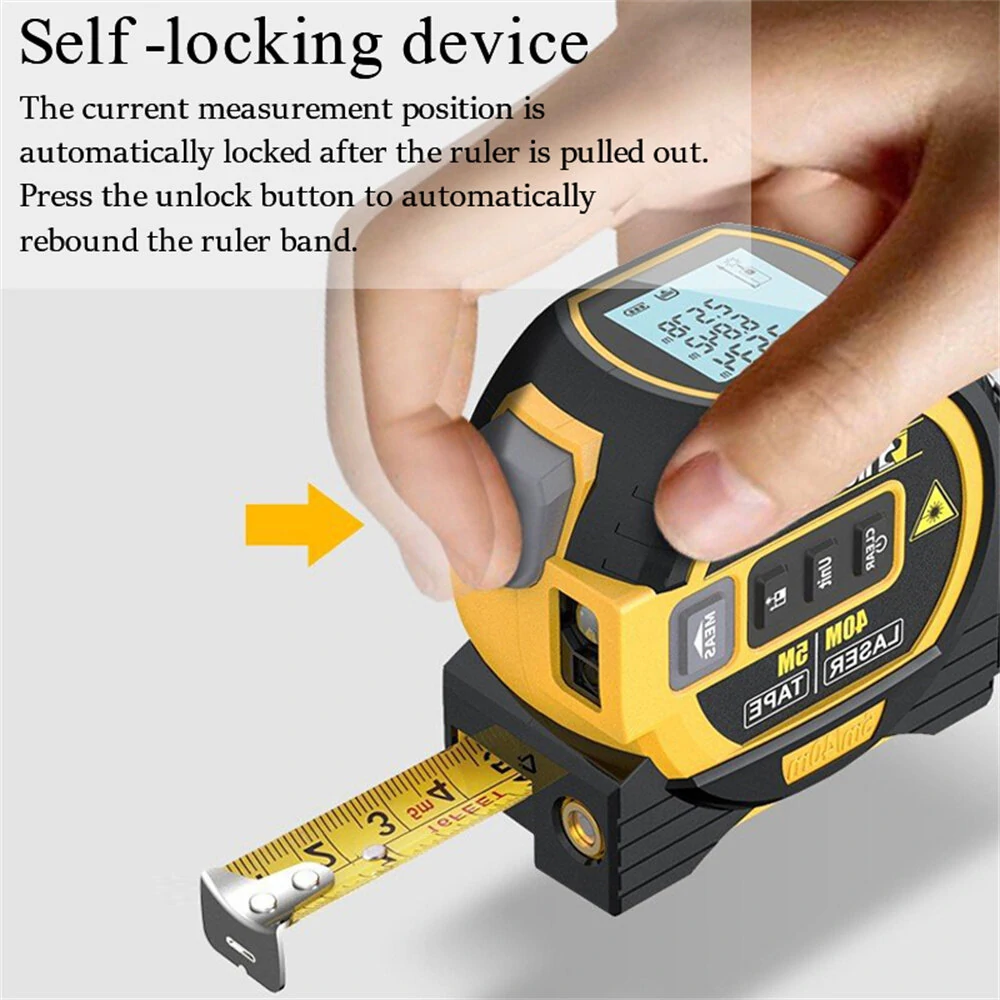 40M/60M Laser Tape Measure Rangefinder | 3-in-1 Electronic Ruler | High-Precision Distance Meter - Image 5
