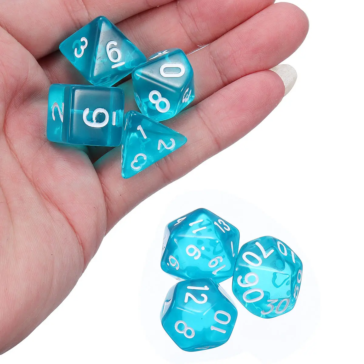 7 Pcs Polyhedral Dice Set - Translucent RPG Dices with Bag for Gaming - Image 2