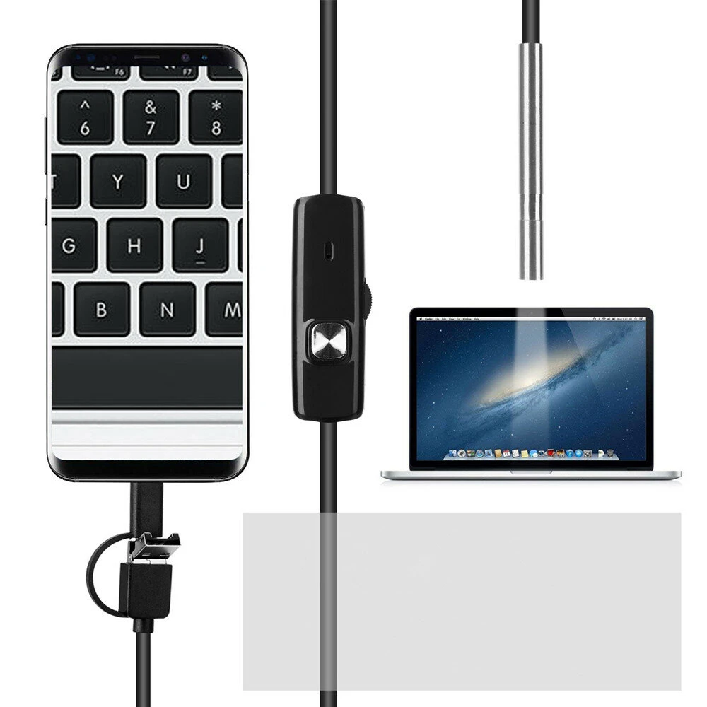 Industrial Borescope Camera - 3.9mm Lens | IP67 Waterproof HD for USB & Android Phone with 6 LED - Image 2