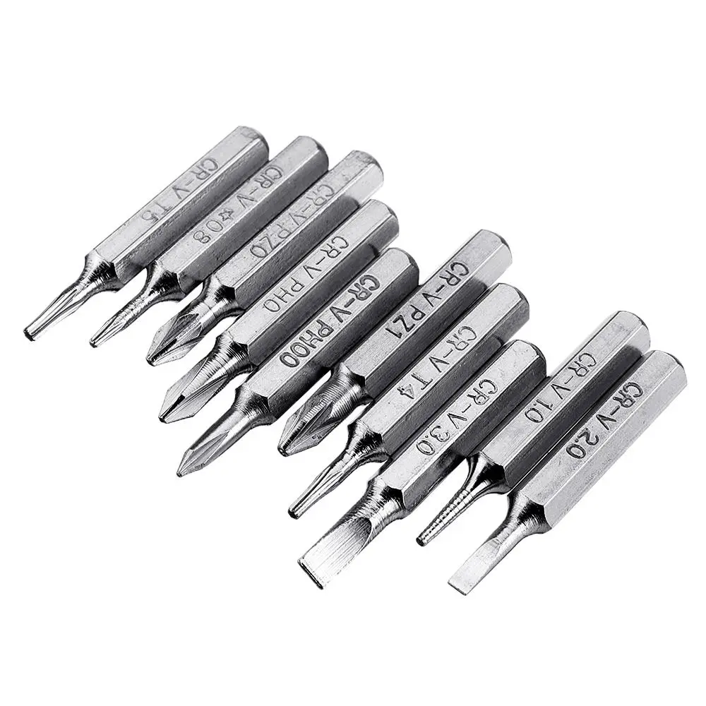 Drillpro 10pcs 4mm CR-V Screwdriver Bit Set | Phillips Slotted Torx | Phone Repair Tool - Image 5