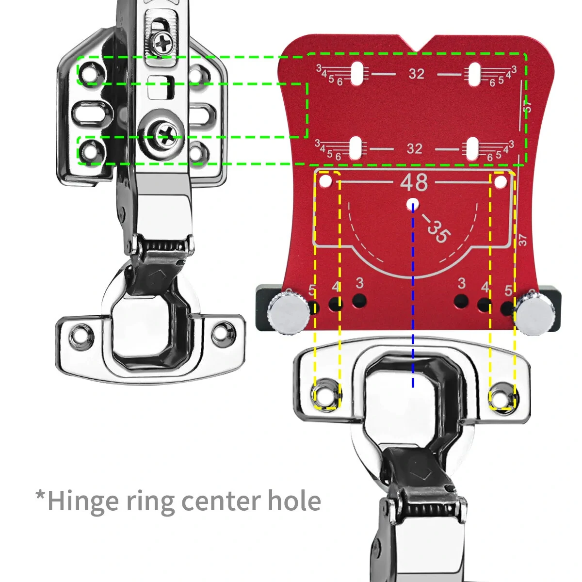 Premium Aluminum Alloy 35mm Hinge Hole Punch Tool | with Locator & Frame for Quick Precise Drilling - Image 2