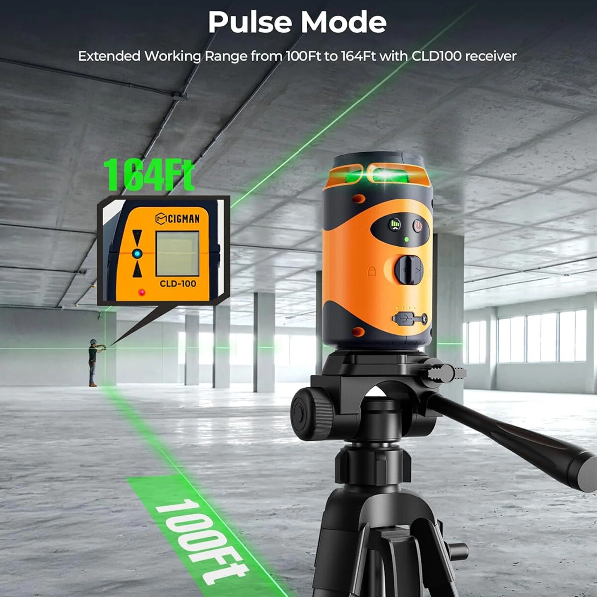 CIGMAN CM-505 Green Laser Level 360 Self-Leveling | 100Ft Range | Rechargeable - Image 3