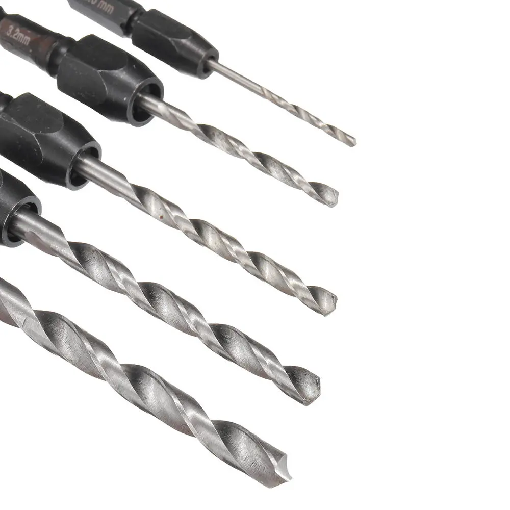 5Pcs HSS Quick Change Twist Drill Bit Set - Hex Shank 2/3.2/4/5/6mm - Image 5