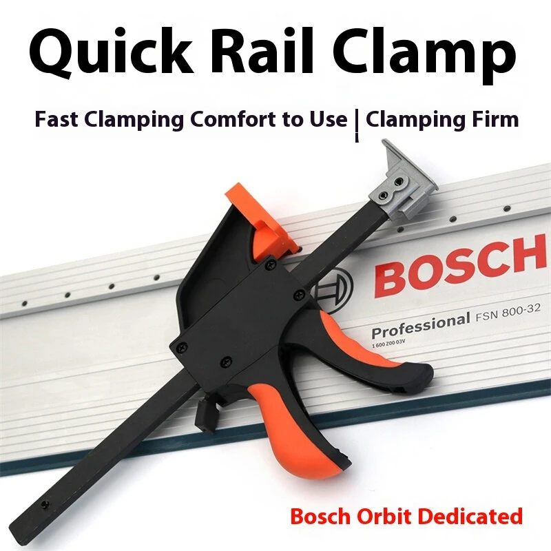 Quick Track Clamp for Bosch Rail - 160mm x 60mm Heavy Duty with TPR Rubber Pads - Image 4