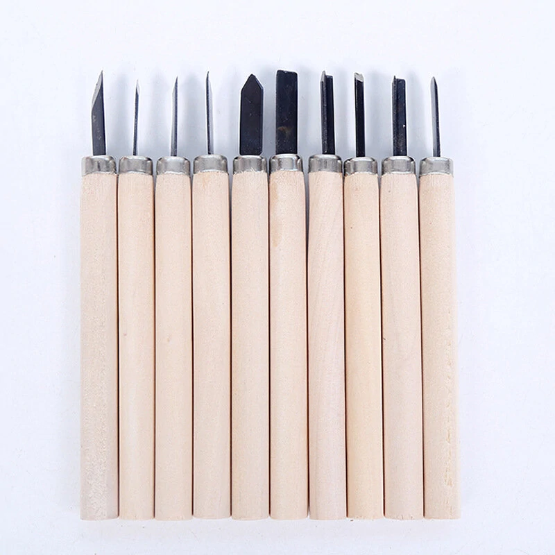 6/10/12PCS Wood Carving Knife Set - Wood Handle Craft Chisels for Woodworking - Image 4