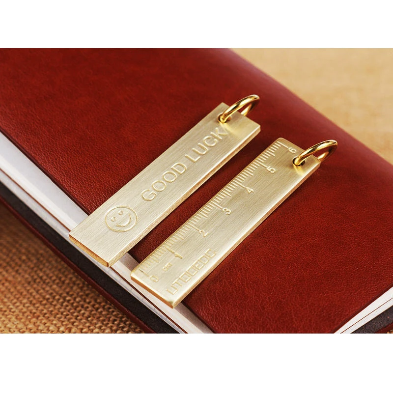 Copper Good Luck Ruler Keychain | 60mm EDC Key Ring & Measuring Tool - Image 3