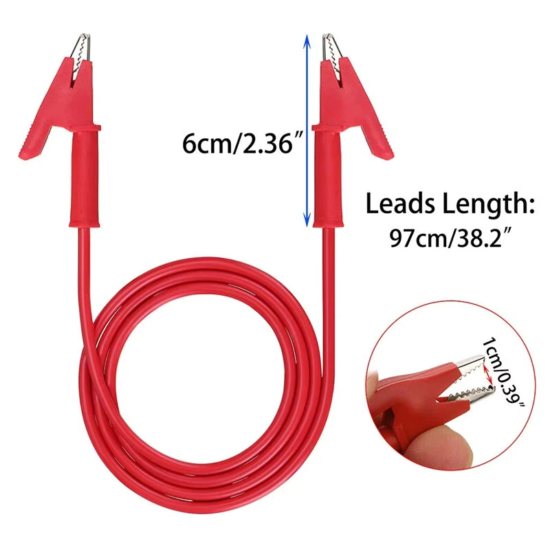 5PCS Alligator Clip Test Leads - Dual Ended Crocodile Clips with Insulated Flexible Copper Wire | Multicolor - Image 4