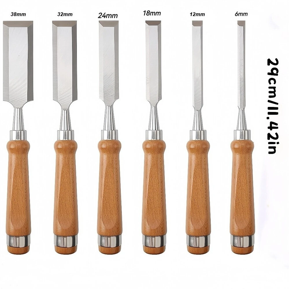 High Carbon Steel Woodworking Chisel Set 8pcs - 10-38mm Sharp Blades | Professional - Image 2