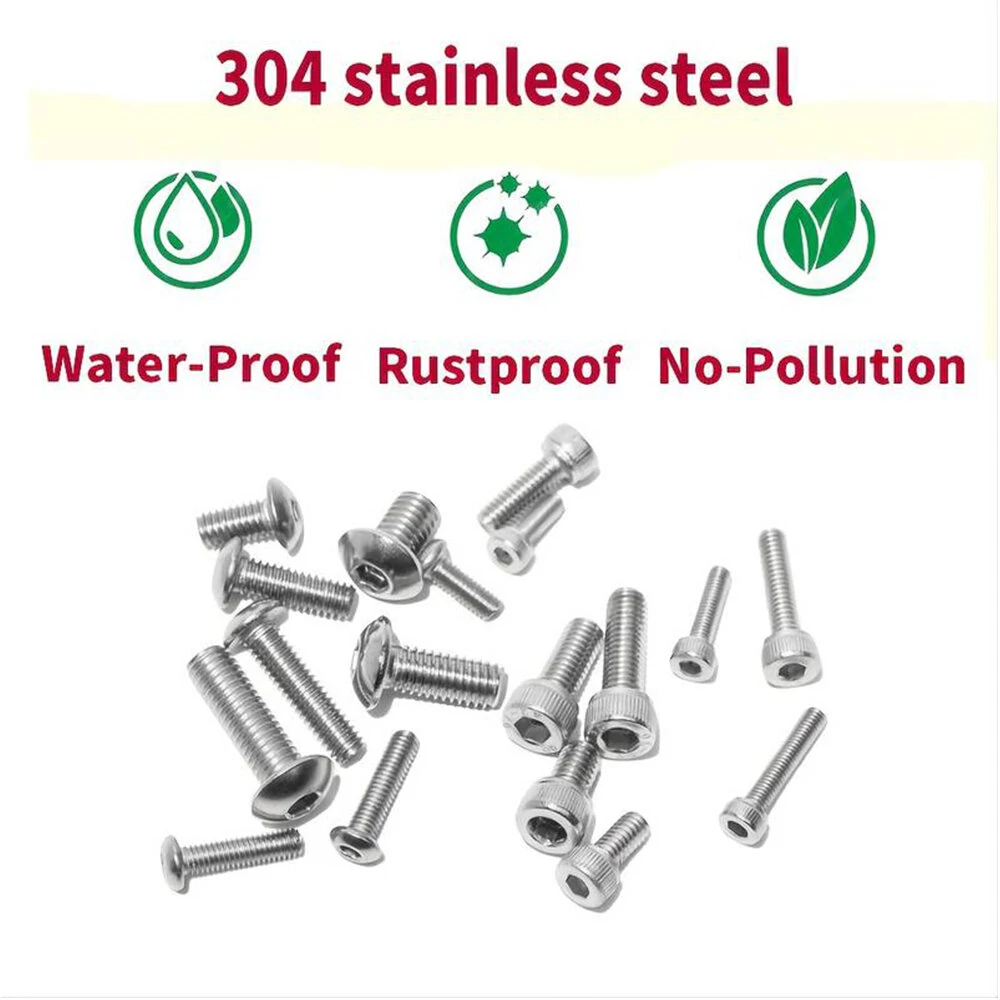 1080pcs Metric Screw Assortment Kit - M3 M4 M5 M6 Bolts & Nuts - 304 Stainless Steel - Image 5
