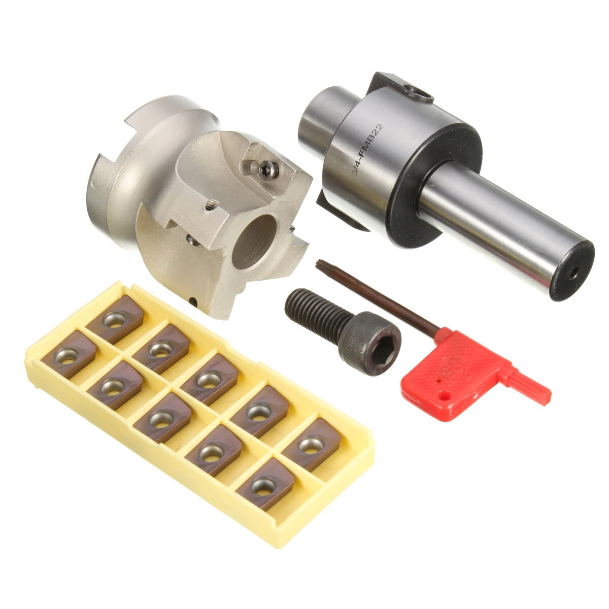 C3/4-FMB22 Face End Mill Cutter with 10 APMT1604 Inserts | 400R-50-22 Shank - Image 2