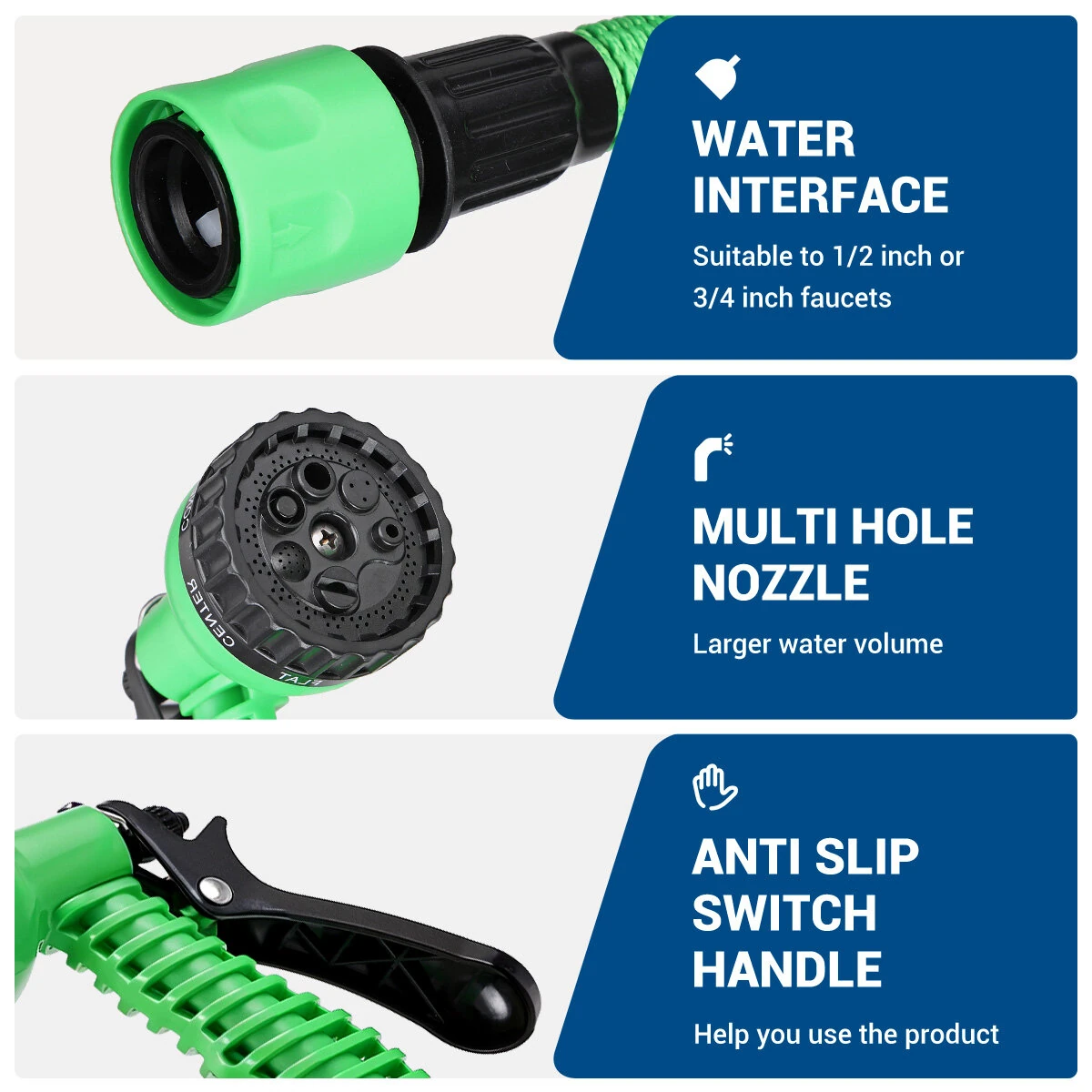 Drillpro LYF-1023 High-Pressure Expandable Water Pipe | 6x9.5mm Latex Polyester | 1/2 3/4 Quick Connectors - Image 5