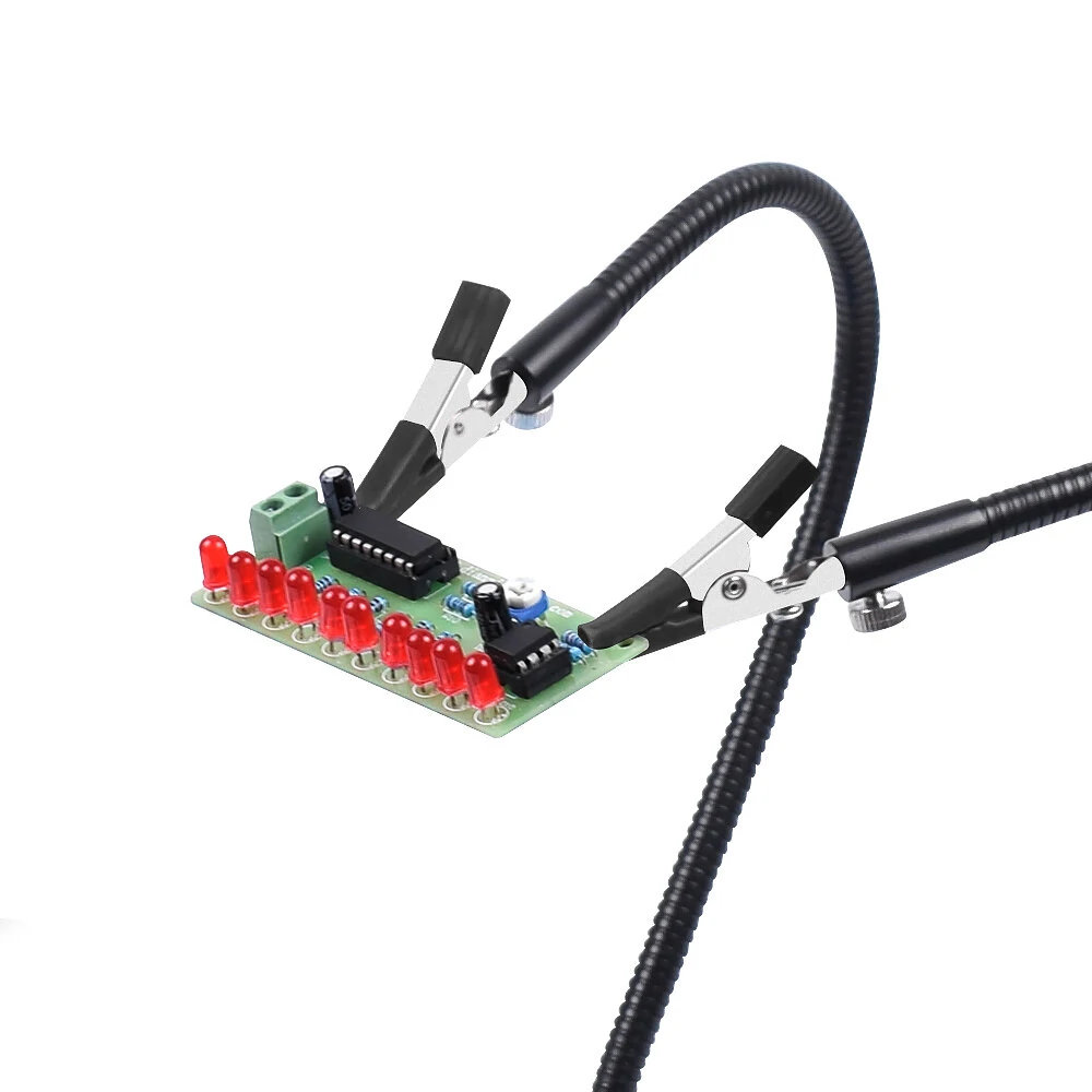NEWACALOX 3X LED Magnifier - Magnetic PCB Soldering Fixture with 360 Rotation & Flexible Arm - Image 2