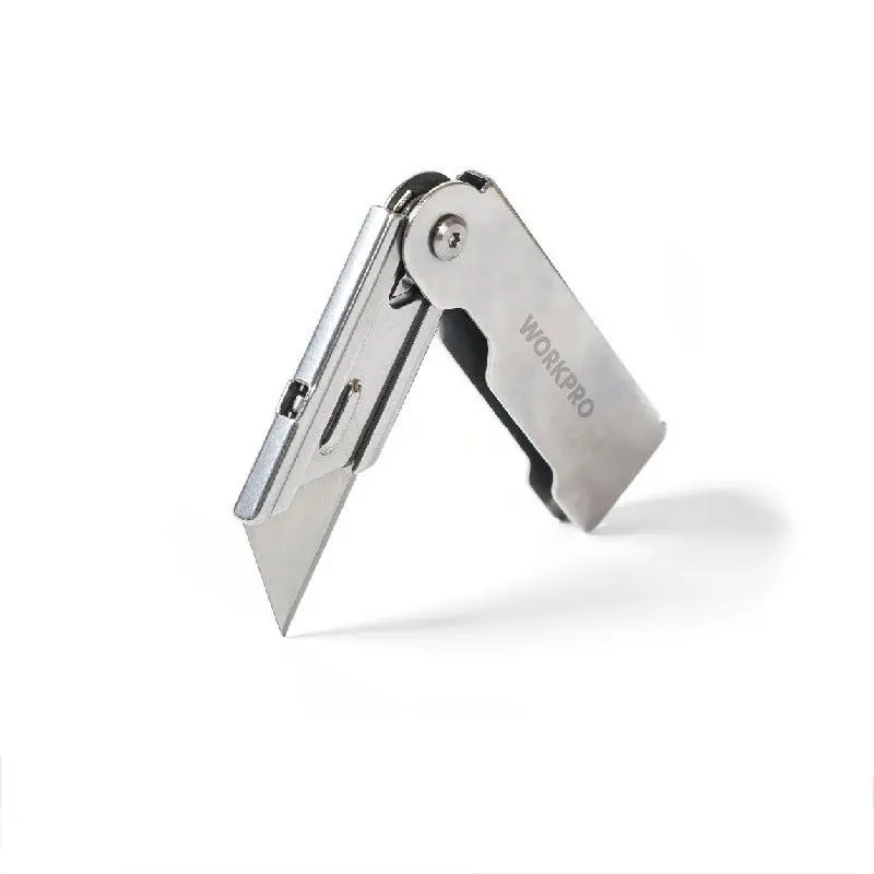 WORKPRO Mini Folding Utility Knife | Stainless Steel Box Cutter & Multi-Tool - Image 3