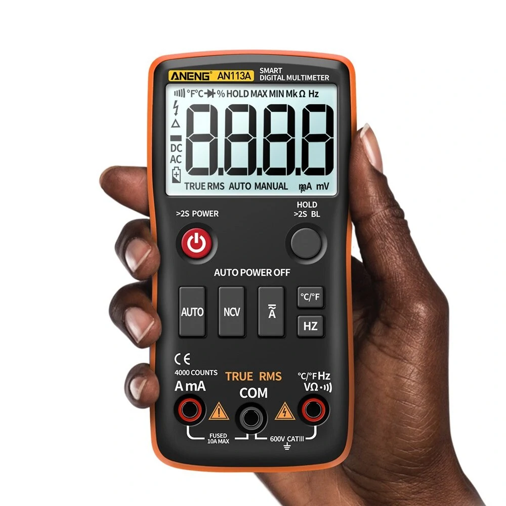 ANENG AN113A True-RMS Digital Multimeter | 4000 Counts, Temperature, Diode Tester - Image 5