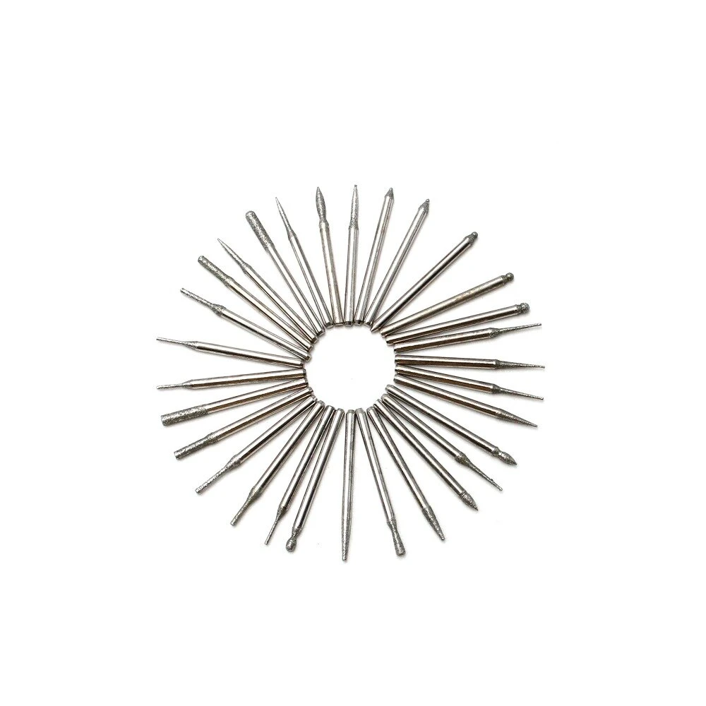 30Pcs 35mm Diamond Grinding Needle Set | Jade Carving & Suit Grinding Rods - Image 3