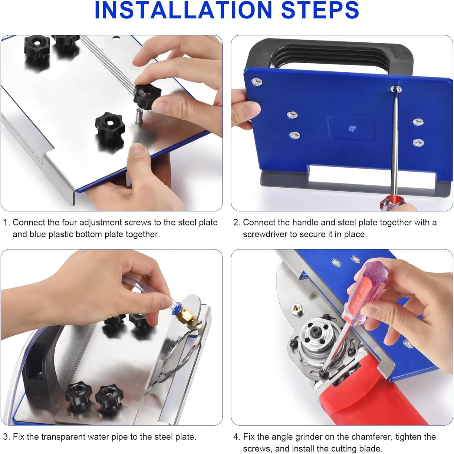 45 Degree Grinder Jig - Tile Chamfering Tool with Secure Clamping | Stainless Steel & ABS Construction for Ceramic Stone Cutting - Image 5