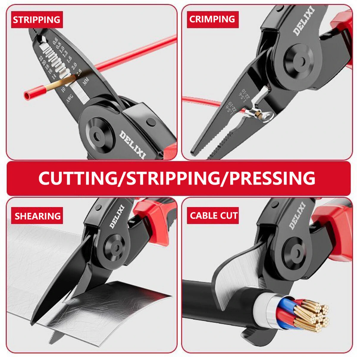5 in 1 Plier Tool Set - High Carbon Steel Wire Cutters & Strippers | Heavy Duty - Image 5