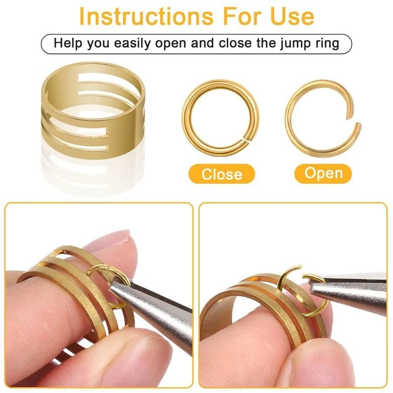 Craft Supplies Kit for Jewelry Making - Gold & Silver Jump Rings, Clasps & Tools with Case - Image 3