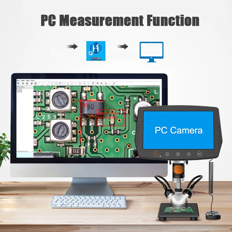MS3 Digital Microscope - 1080P 9inch 50X-1000X | USB HDMI Wireless with PC Measurement - Image 3