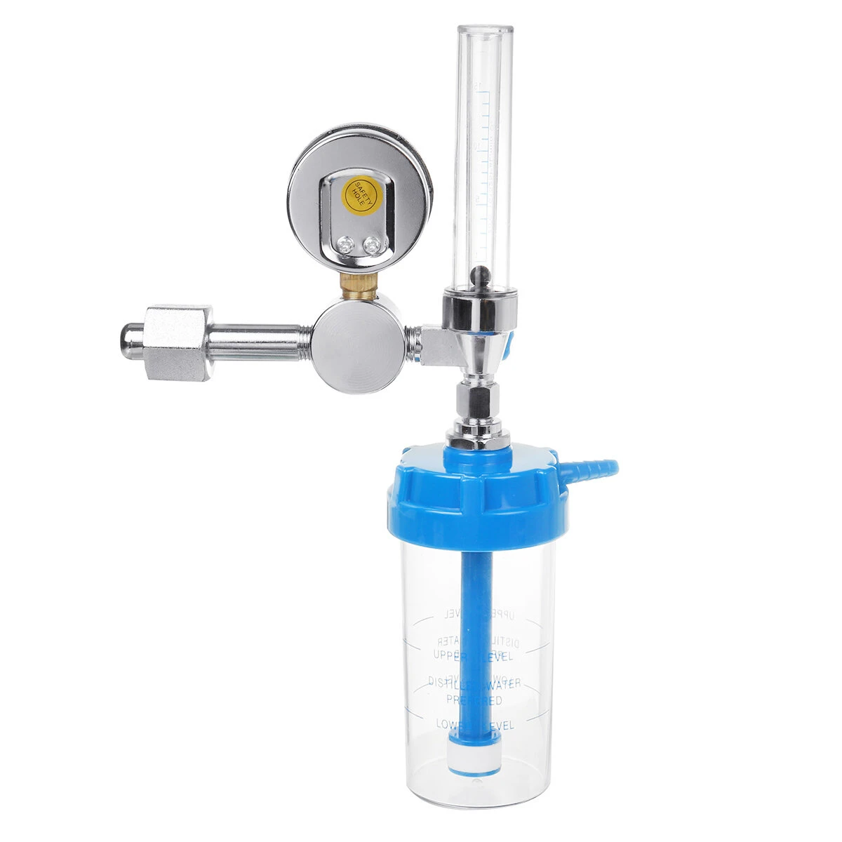 Oxygen Cylinder Regulator with Pressure Gauge & Flowmeter Valve - Image 2