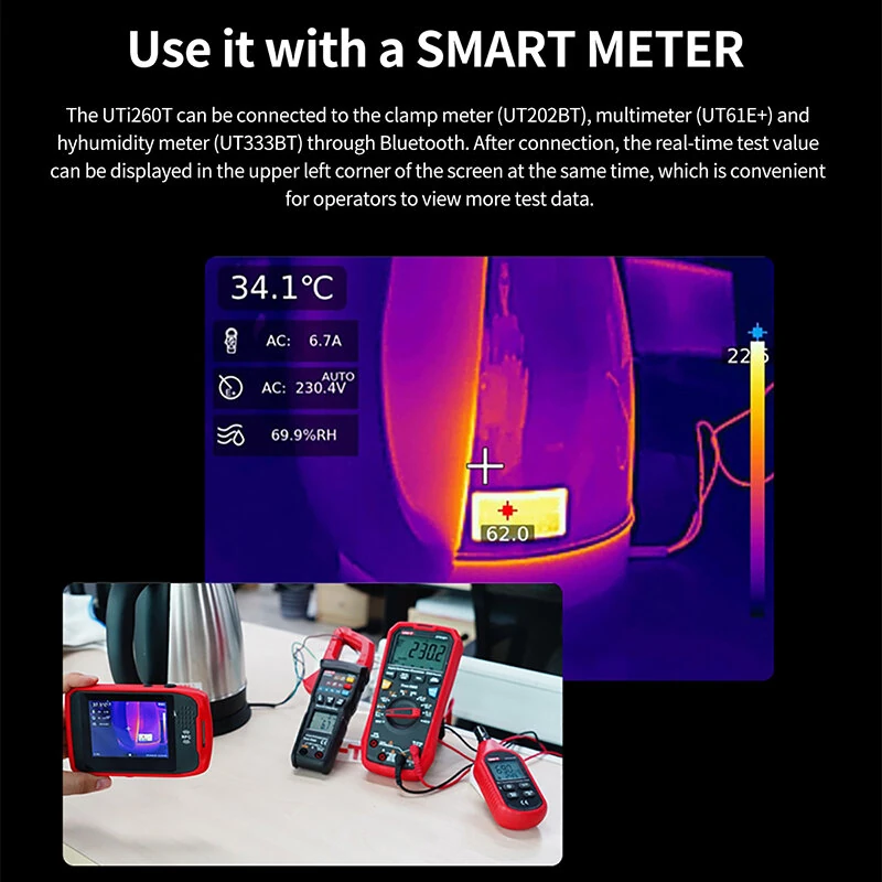 UNI-T UTI260T Thermal Camera | 256x192 IR -20°C to 550°C | Bluetooth for PCB Repair - Image 3