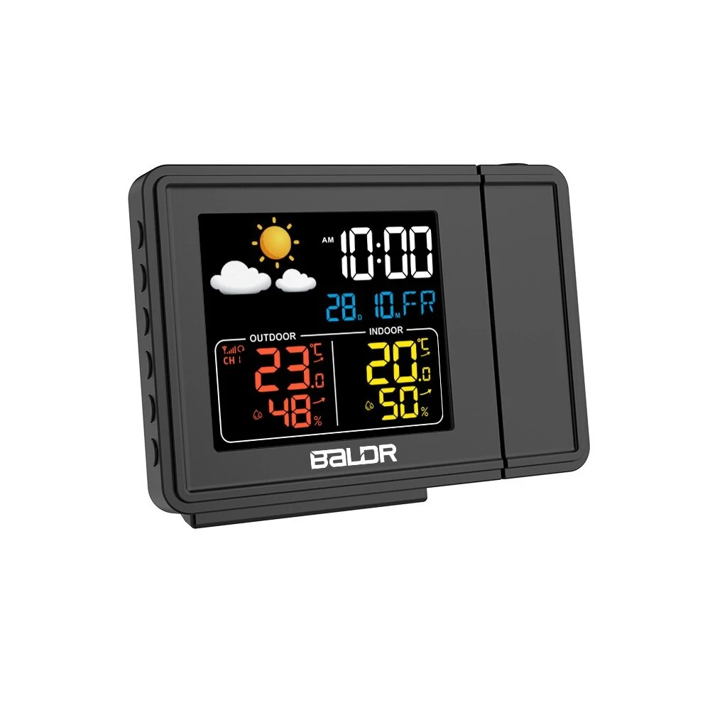 Baldr B0367WST2H2R-V1 Projection Clock - Digital Weather Station with LCD Color Screen - Image 2