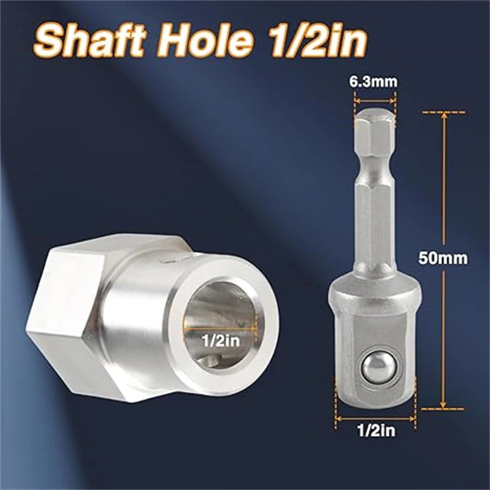 6PCS Wireless Drill Adapter - Stainless Steel Crank Handle for Ratchet & Trailer - Image 3