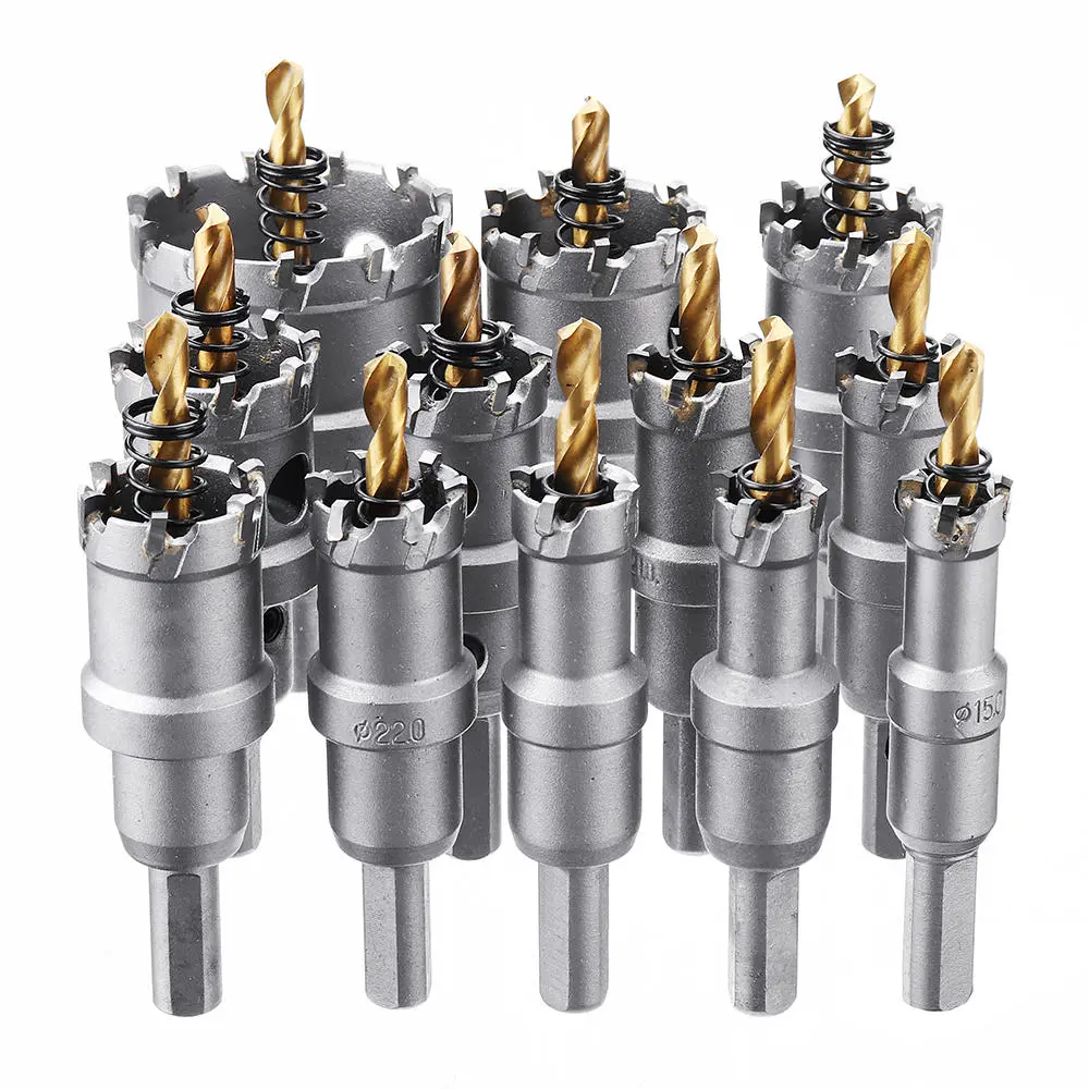 Drillpro M35 Titanium Coated Hole Saw Set | 12pcs 15-50mm for Stainless Steel - Image 2