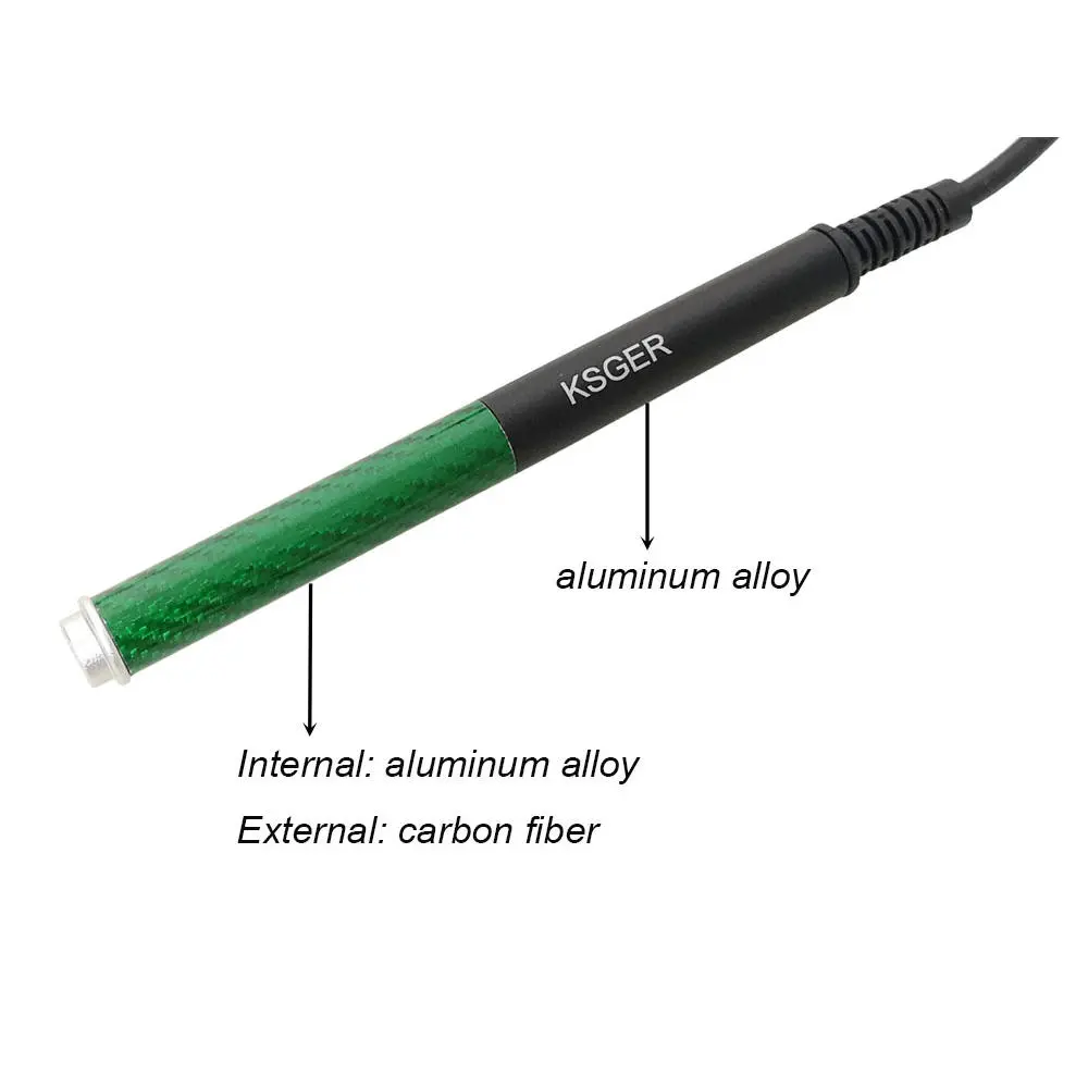 KSGER T12 Soldering Iron Handle - Aluminum Alloy & Carbon Fiber for STM32 OLED Station - Image 3