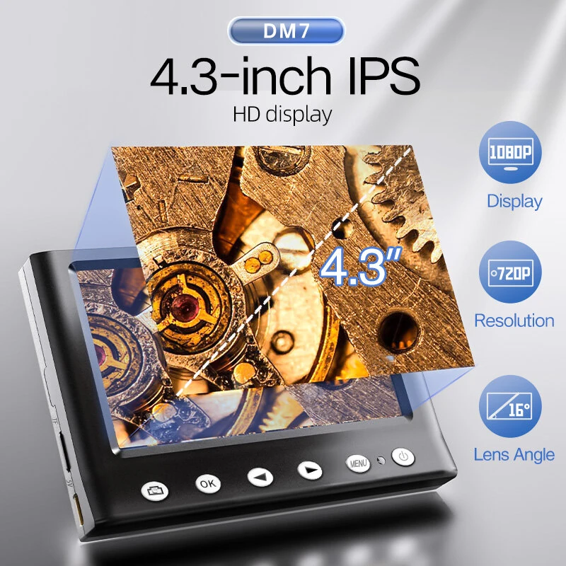 DM7 Digital Microscope - 4.3 Inch Screen | 50X-1000X Magnification & 1080P - Image 3