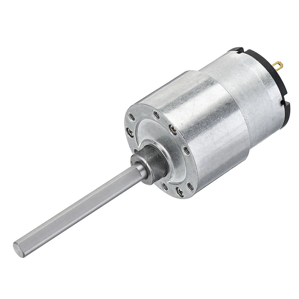 JGB37-520 12V DC Gear Motor - 107RPM 6MM Long Shaft Geared Reducer - Image 2