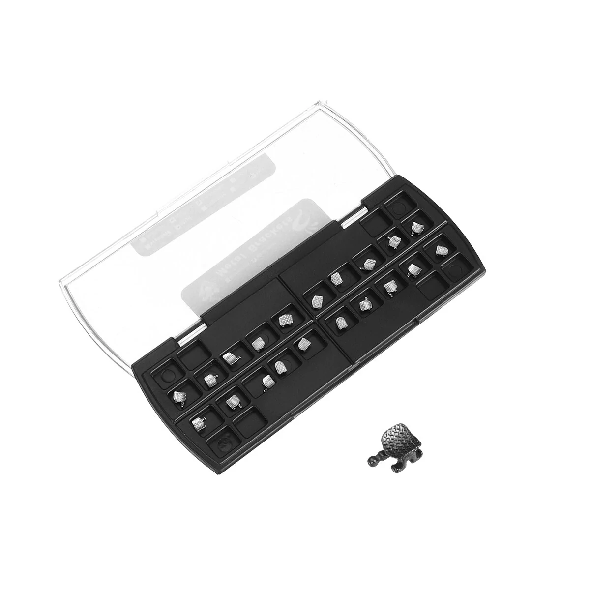 Dental Metal Mesh Base Orthodontic Bracket - 20pcs 022 Hook 345 with Storage Box - Image 4