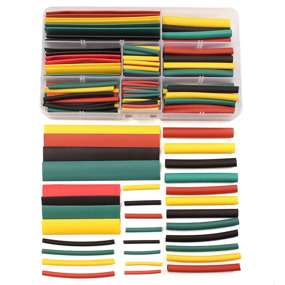 180Pcs Halogen-Free Heat Shrink Tubing Kit | 2:1 Ratio Wire Cable Sleeving Wrap - Image 2