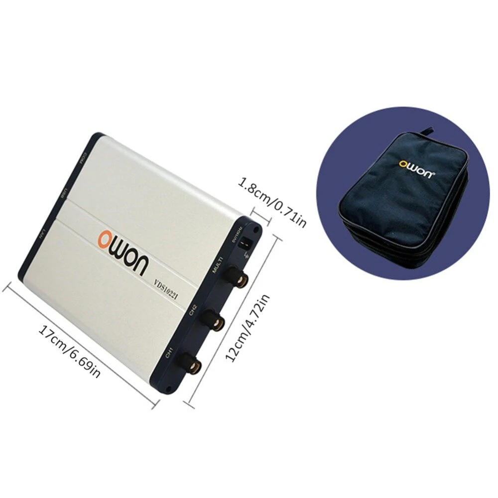 OWON VDS1022I USB Oscilloscope | 25MHz Bandwidth 100MSa/s | Portable PC-Based Scope - Image 5