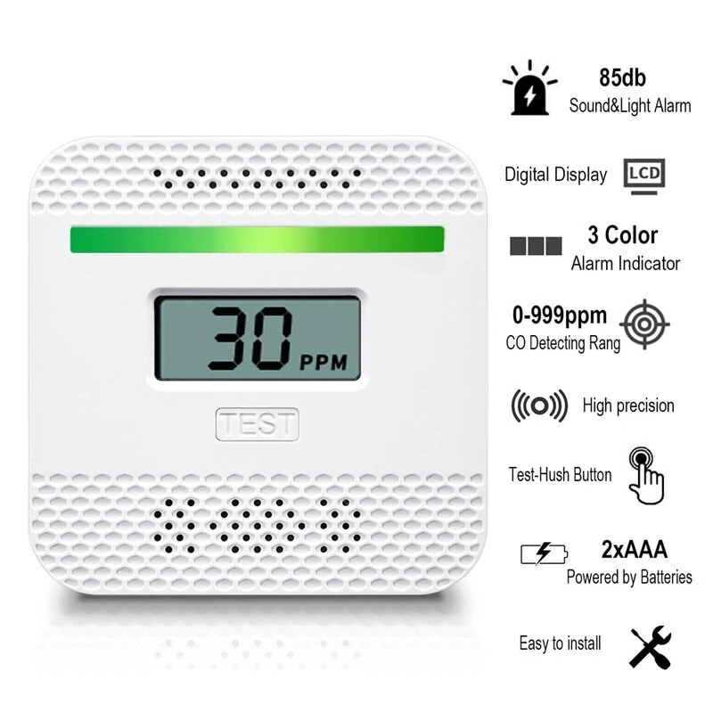 EcoSafe Compact Carbon Monoxide Sensor - Portable Digital Alert Device for Home RV Car - Image 2